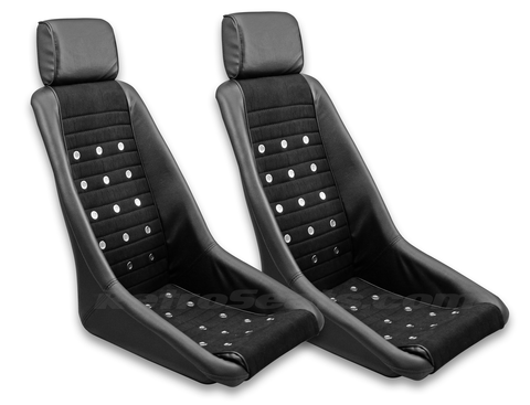 Legend KPGC13 Retro Classic Vintage Racing Bucket Seats | (Microsuede / PVC) - Pair