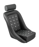 Retro Classic Vintage Bucket Seats with Faux Leather and Grommets