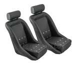 Retro Classic Vintage Bucket Seats with Basketweave and Grommets